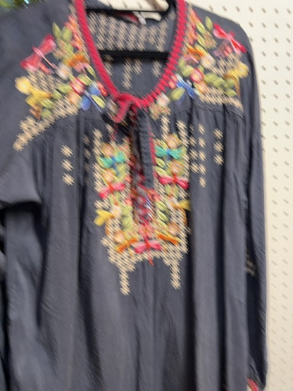 Navy Johnny Was Embroidered boho, Xl