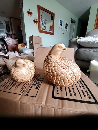 Ceramic quail set of 2