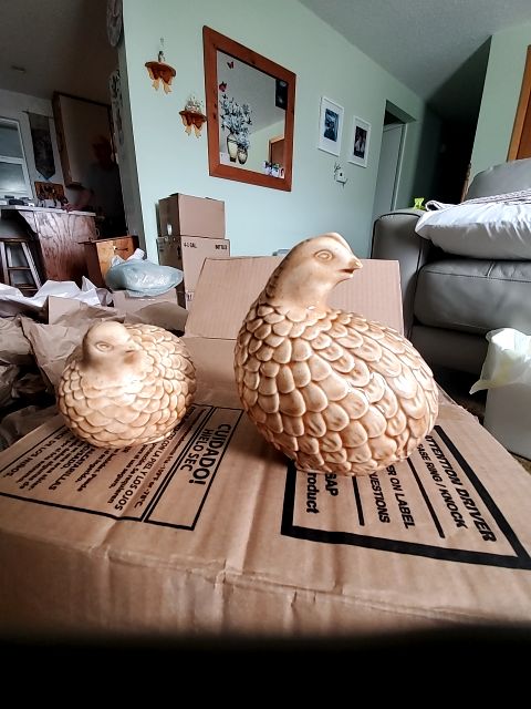Ceramic quail set of 2