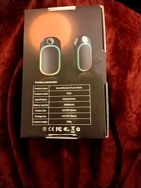 Black  Hand Warmer Power Bank