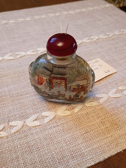 Hand painted Chinese snuff bott 3", 2016
