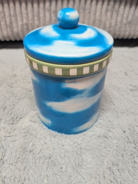 Blue/White  Sakura Wintergreen 3D Snowman Cookie/Candy Jar