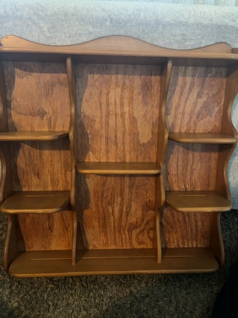 Brown  Collectibles display hanging shelf