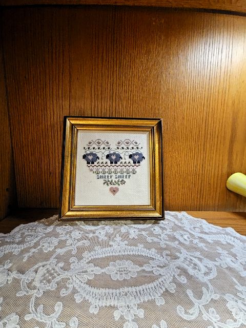 Needlepoint Sheep hanging LR