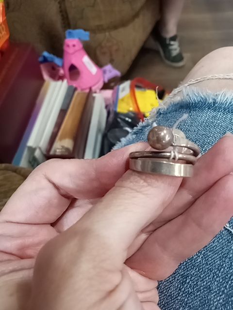 Sterling men's ring 3 row