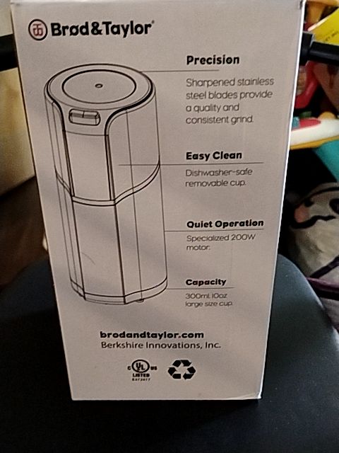 Black and stainless steel Brod & Taylor Spice and coffee grinder