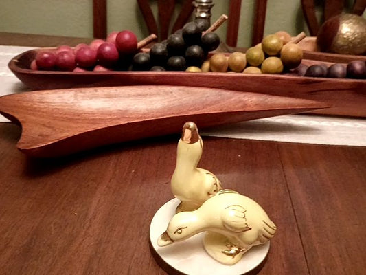 Vintage yellow ceramic duck Display