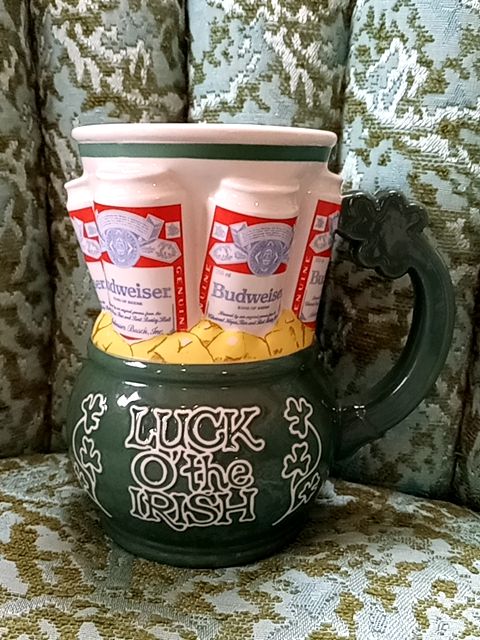 Green Anheuser-Busch Budweiser Luck of the Irish mug