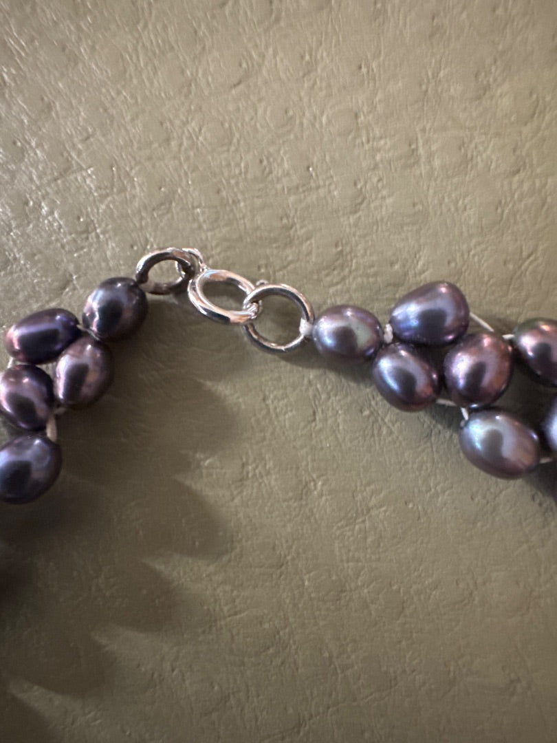 Black fresh water pearl choker. .  Jewelry