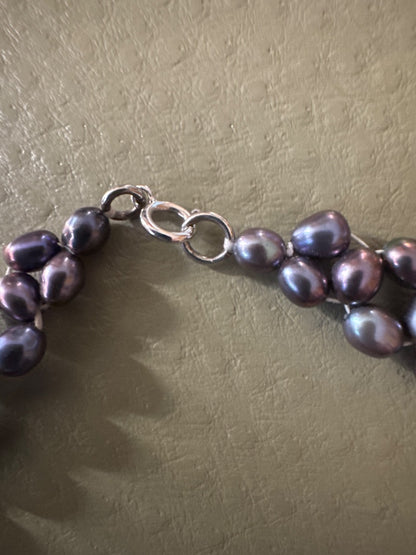 Black fresh water pearl choker. .  Jewelry