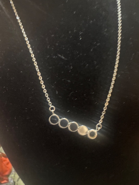 Onyx circle and 925 necklace
