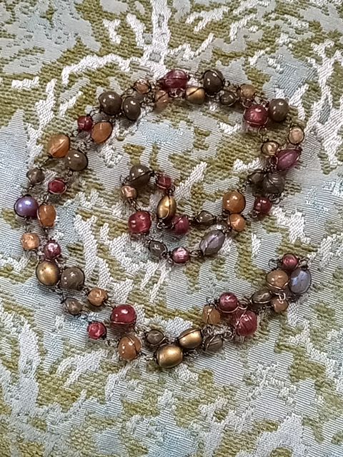 Multicolor  Wire wrapped bead necklace
