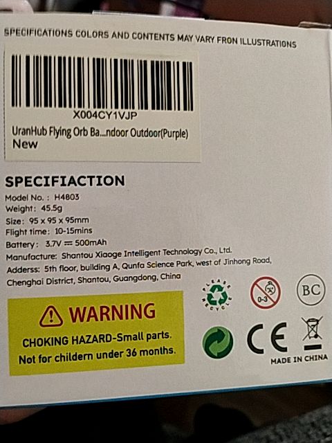 Purple (Blue & White Box UranHub Flying Orb Ball