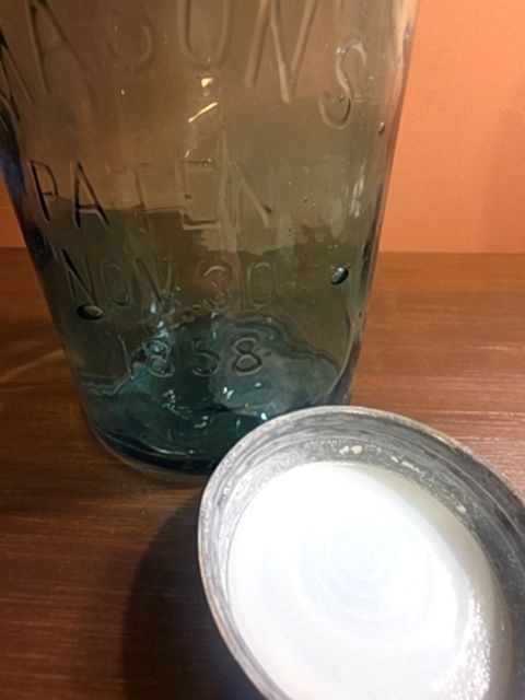 Antique Mason Jar with Porcelain lid