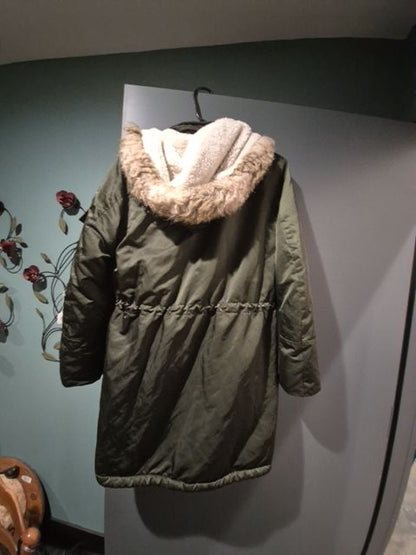 Olive Green Banana Republic Faux fur hooded Jacker, S