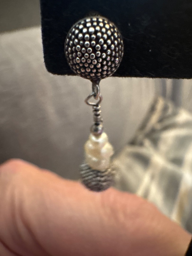 Sterling and stone earrings