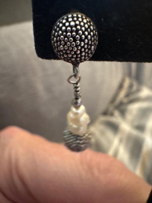 Sterling and stone earrings