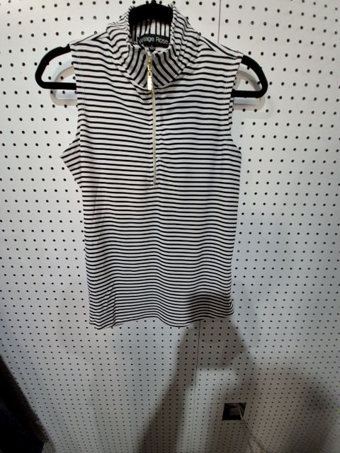 Vintage Rose Black striped sleeveless top, Small