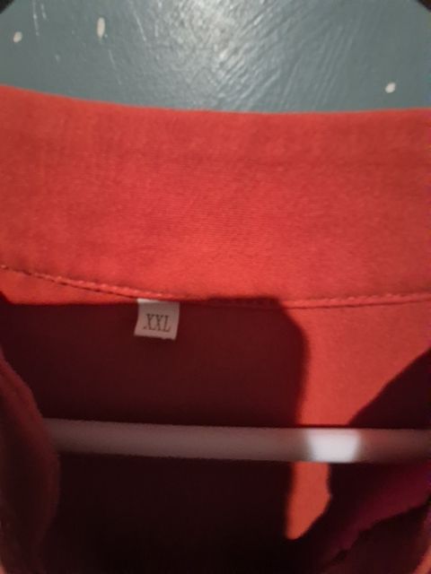 Orange  3/4 Sleeve Blouse, XXL