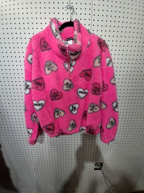 Pink fleece pull over, Large