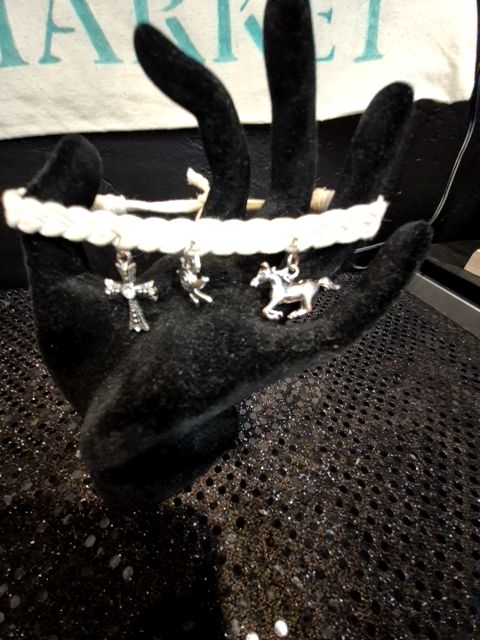 White Handmade Rope Charm Bracelet