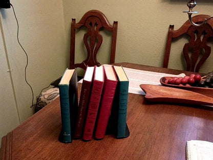 Vintage blue hard cover book ends