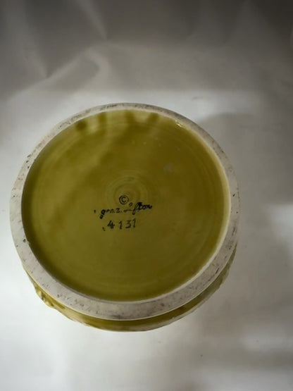 Green with apples  Ceramic jar, Small