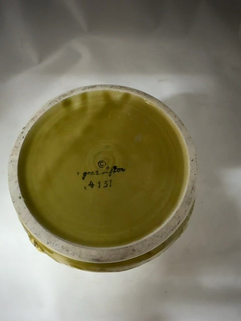 Green with apples  Ceramic jar, Small