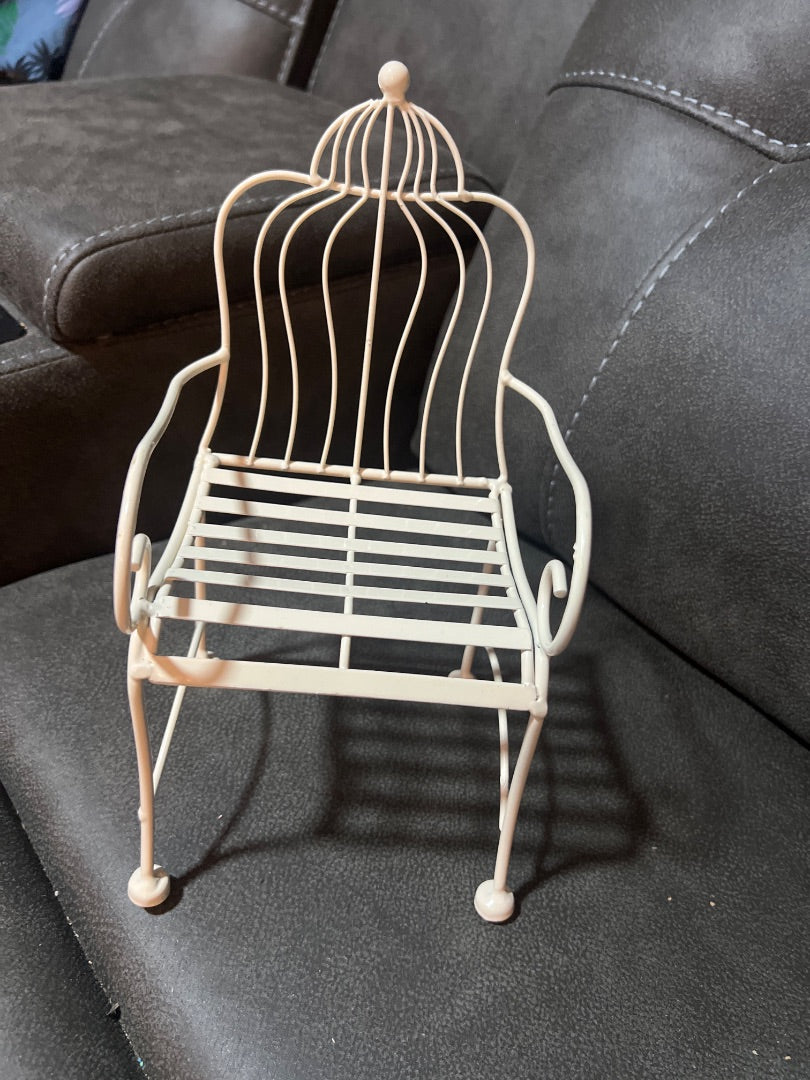 Vintage style miniature wrought iron chair