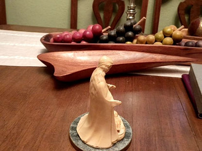 Vintage religious statue, marble base