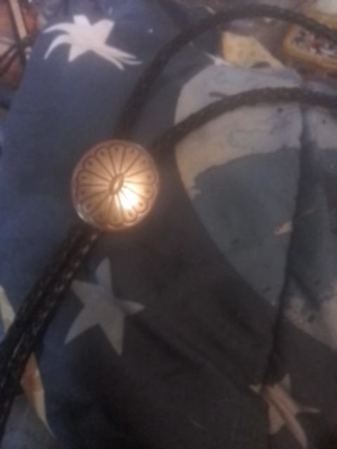 Vintage sterling round concho bolo