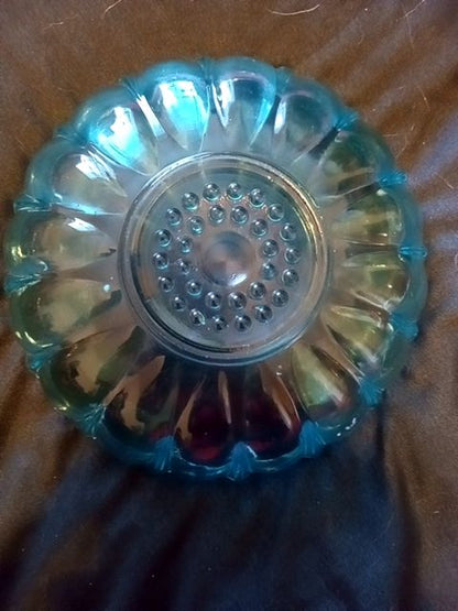 Turquoise  Hazel-Atlas Capri: glass bowl