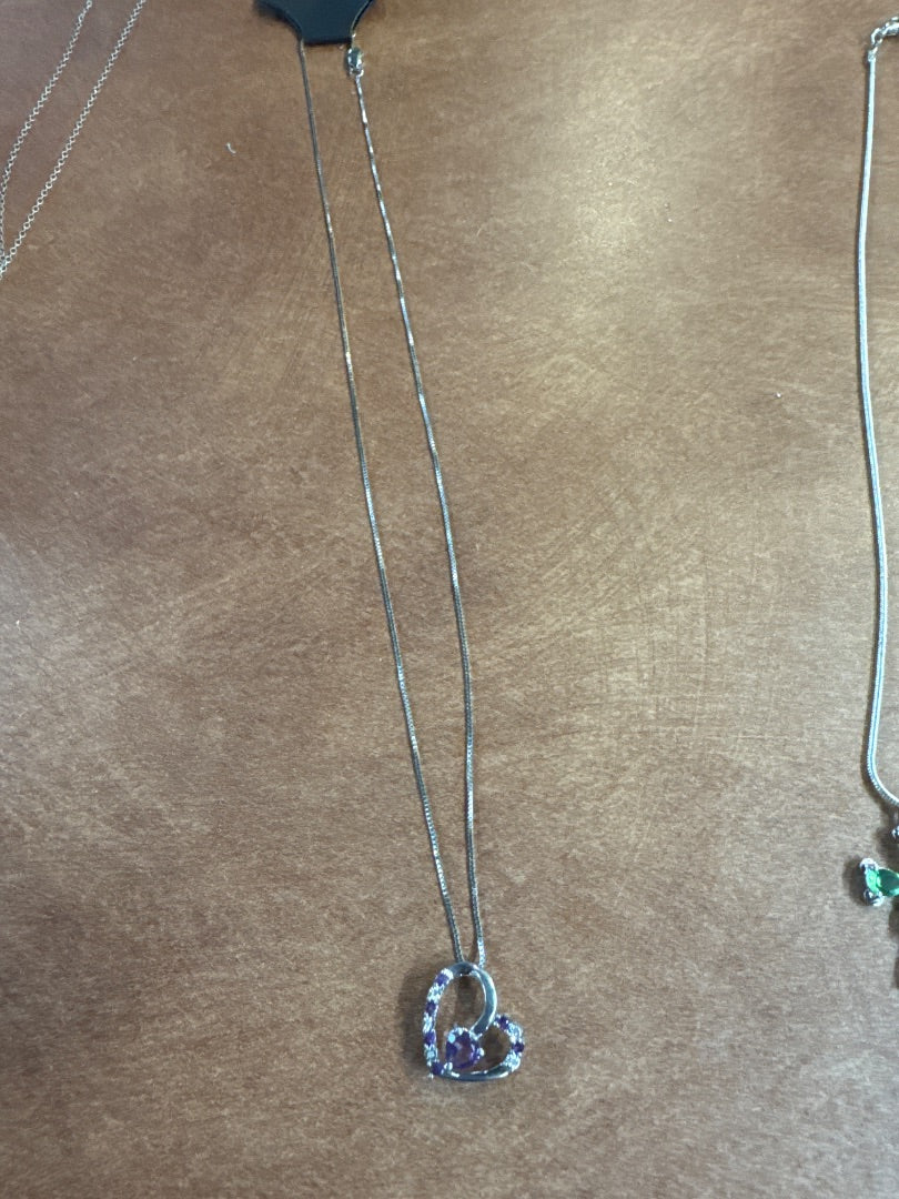 Amethyst heart sterling