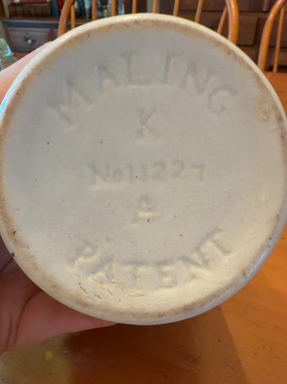 Antique stoneware marmalade croc