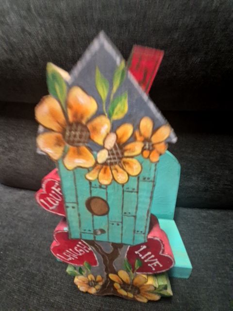 Hand made  birdhouse napkin holder