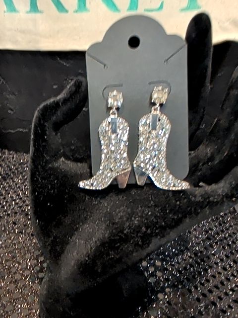 Rhinestone Boot Earrings
