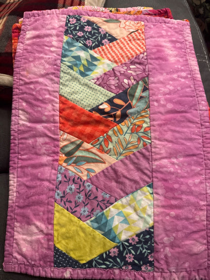 Purple & Multicolor Handmade Quilted Placemats