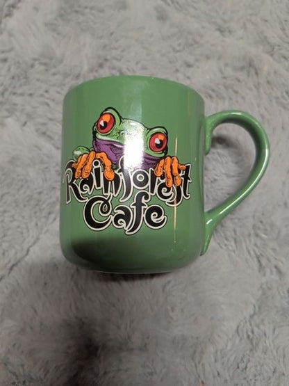 Green Cha! Cha! 1999 Rainforest Cafe Mug, 4" x 4.5"