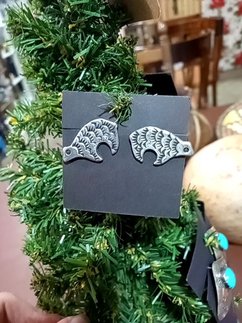 Sterling silver small NA earrings