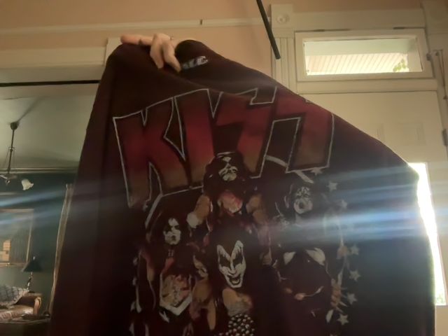 Burgundy KISS Long Sleeve Band T, M (38/40)