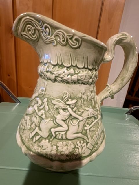 Vintage ceramic pitcher green
