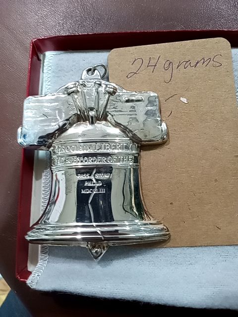 Vintage sterling silver Ghorham bell ornament