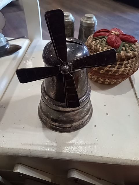 Vintage windmill coin bank