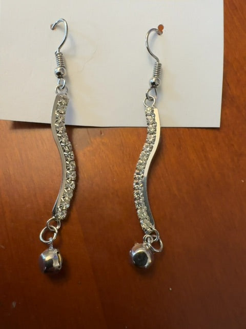 Sparkle silver tone dangle earrings