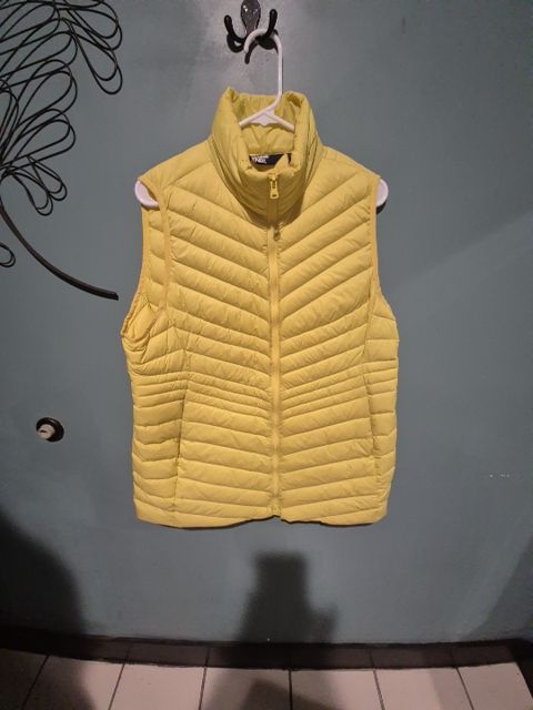 Yellow Lands End Puffer Vest, L