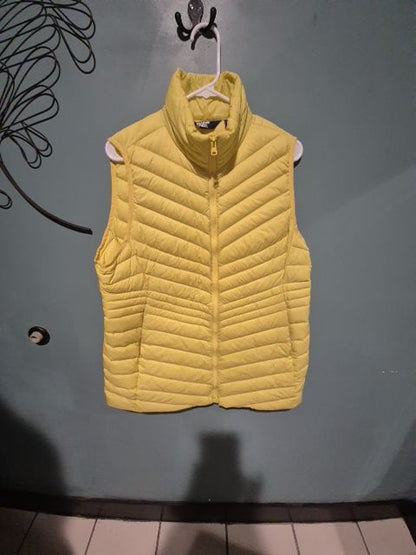 Yellow Lands End Puffer Vest, L