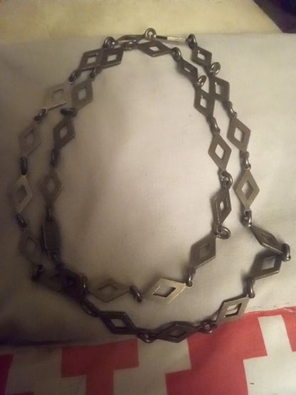 Vintage sterling silver heavy diamond chain