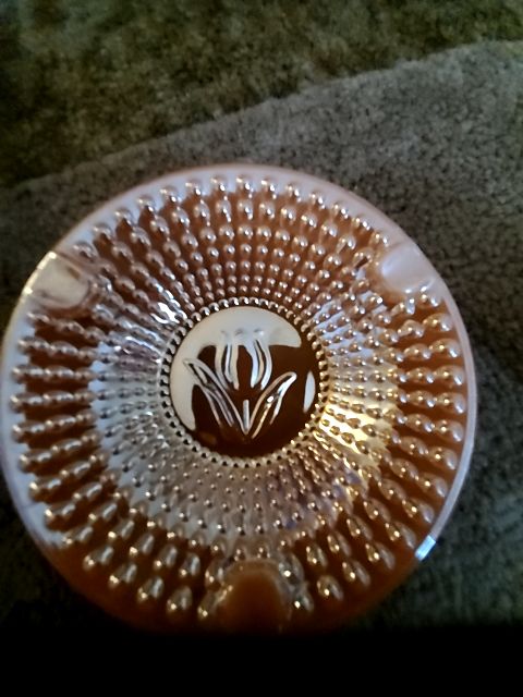 Anchor hocking peach luster ashtray