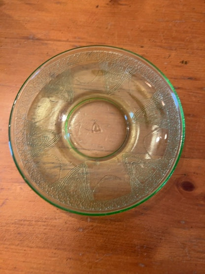 Antique Federal Uranium Glass Saucer