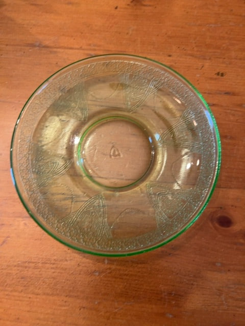 Antique Federal Uranium Glass Saucer